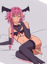  androgynous astolfo_(fate/grand_order) bridal_gauntlets cock_ring corruption crossdressing cum empty_eyes fate/grand_order fate_(series) gloves handsfree_ejaculation heart heart_eyes male_only malesub notrocklion penis pink_hair symbol_in_eyes tagme thighhighs trap 