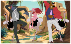 absurdres ariel babydoll bare_shoulders boots cowboy_hat crossover diaper disney femsub furry gloves hat kaa_eyes lingerie long_hair lupin_iii nightgown ostrich outdoors pacifier red_hair running scooby-doo scooby-doo_(series) serisabibi the_little_mermaid tie tom_and_jerry tom_cat