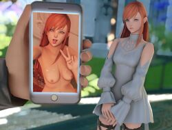  breasts femsub final_fantasy final_fantasy_xiv phone ryne selfie unaware 