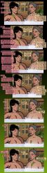  archer_(series) aware black_hair blue_eyes breasts brown_eyes claudette_kane dialogue earrings english_text female_only grey_hair guyman806 lana_kane_(archer) milf mother_and_daughter multiple_girls nipples nude parasite text trance_break worm 