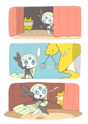  dancing empty_eyes green_hair hypno meloetta natamame nintendo pendulum pokemon pokemon_(creature) singing stage wholesome 