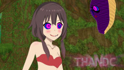  3d brown_hair femsub happy_trance hypnotic_eyes kono_subarashii_sekai_ni_shukufuku_wo! megumin_(konosuba) short_hair snake thandc 