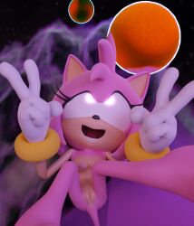 3d amy_rose ashen bottomless breasts female_only femsub furry happy_trance hedgehog_girl nude open_mouth pink_hair short_hair smile sonic_the_hedgehog_(series) topless