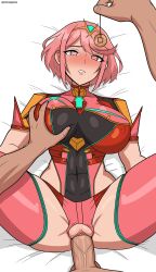  bed blush clothed femsub groping maledom nintendo on_back pendulum ppetransfw pyra_(xenoblade) red_hair sex spiral_eyes spread_legs vaginal xenoblade_chronicles xenoblade_chronicles_2 