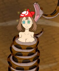  aged_up breasts brown_hair coils disney femsub happy_trance hypnotic_eyes imminent_vore kaa kaa_eyes kaafan33 large_breasts may nintendo pokemon pokemon_ruby_sapphire_and_emerald short_hair snake the_jungle_book topless 