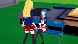  3d assassination_classroom blonde_hair blue_hair dawn empty_eyes femsub happy_trance hypnotized_hypnotist long_hair nintendo pokemon rainbowkombat rio_nakamura school_uniform 