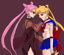 blonde_hair blue_eyes empty_eyes evil_lady female_only femdom femsub gloves incest long_hair mother_and_daughter opera_gloves pink_hair red_eyes sailor_moon sailor_moon_(series) sketch traditional twintails yuri