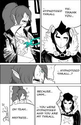  breasts chains chainsaw_man confused dazed doctorpewtis fangs femdom femsub greyscale heart horns huge_breasts humor lina_krumsch_(doctorpewtis) mask meme multiple_girls orc_girl original scars surprised text tiefling zion_(doctorpewtis) 