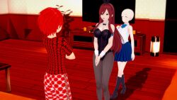 3d bunny_ears bunnysuit empty_eyes erza_scarlet fairy_tail femsub happy_trance long_hair maledom mannequin original rainbowkombat red_hair 