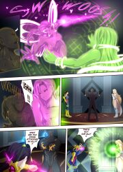  abs absurdres aura black_panther blonde_hair clothed cloverdraw04 comic crossed_arms dialogue doctor_strange emma_frost english_text femsub from_behind long_hair magic magic_circle maledom marvel_comics marvel_rivals one_eye_open ponytail possession possessionhub psylocke short_hair speech_bubble standing super_hero tagme text violence x-men 