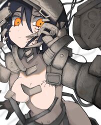  24_(artist) absurdres armor expressionless female_only femsub robotization solo tech_control 