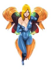  animated animated_eyes_only animated_gif armor blonde_hair bodysuit breasts cleavage female_only femsub glowing glowing_eyes john_doe large_breasts legs long_hair manip metroid_(series) mindtrick_(manipper) nintendo power_armor samus_aran solo undressing zero_suit 