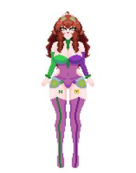  ahoge animal_ears bare_shoulders boots breasts cat_ears cleavage female_only femsub glowing glowing_eyes happy_trance lulu_(shieol1) nyarukavt original pixel_art red_hair sheep_girl shieol1 simple_background solo tattoo tech_control thigh_boots tie transparent_background whitewash_eyes 
