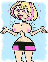 bimbofication blonde_hair breasts female_only femsub gwen_(total_drama) happy_trance large_breasts manip open_mouth short_hair tagme total_drama