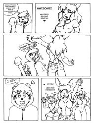 absurdres bear_girl breasts bunny_girl comic crazycowproductions dialogue femdom femsub greyscale hypnotic_breasts large_breasts original text topless traditional trippy_(trippy) turning_the_tables