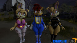  3d alicia_acorn breasts bunnie_rabbot bunny_girl buns_rabbot charliedcr chipmunk_girl cleavage female_only femsub furry happy_trance open_mouth possession prosthetic_limb red_hair short_hair smile sonic_the_hedgehog_(series) squirrel_girl standing 