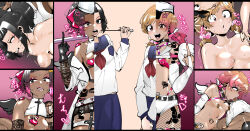  beard black_eyes black_hair bleach breasts brown_eyes brown_hair choker clothed cover femsub gloves gyaru heart heart_pasties heterosexual karin_kurosaki kissing maledom manzoku1pon middle_finger multiple_girls multiple_subs nipple_piercing nipples nude pasties pepe_waccabrada piercing quincy school_uniform sex short_hair sisters sweat sword tan_skin tattoo vaginal weapon white_hair yuzu_kurosaki 