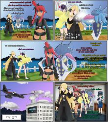 3d black_hair blonde_hair comic crashtrance cynthia_(pokemon) dark_skin elesa_(pokemon) empty_eyes femsub malamar nintendo officer_jenny pokemon red_hair skyla_(pokemon) zombie_walk