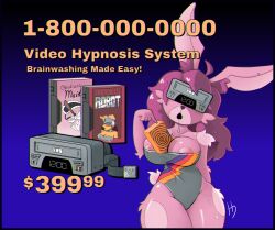  advertisement bunny_girl drool furry hypnodoe leotard original pink_skin sakura_(gryff) tech_control visor 