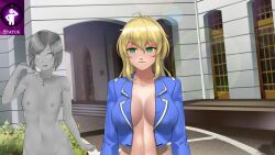 blonde_hair changer_(character) chien_vietnam empty_eyes female_only femsub green_eyes karen_(spiral_clicker) nude petrification statue video voice_acted