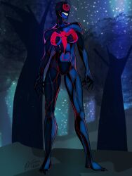  absurdres blue_skin breasts corruption guessuhhhh knull marvel_comics she-venom super_hero symbiote symbol_in_eyes venom_(marvel) 
