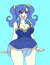 absurdres blue_eyes blue_hair blush diaper fairy_tail femsub happy_trance hypnotic_accessory juvia_loxar lingerie open_mouth scat spiral_eyes symbol_in_eyes twintails underwear