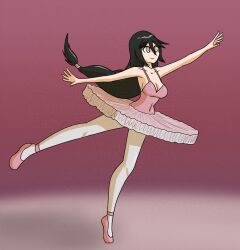 ballerina black_hair dancing happy_trance large_breasts long_hair mythkaz spiral_eyes tales_of_(series) tales_of_berseria velvet_crowe