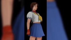  3d animated animated_gif brown_hair capcom corruption eh female_only femsub happy_trance open_mouth panties possession red_eyes sakura_kasugano school_uniform skirt skirt_lift smile street_fighter surprised thighs underwear 