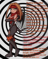 bare_shoulders brown_hair caption female_only femsub flamegirl happy_trance long_hair looking_at_viewer magic maledom manip pokefannafekop_(manipper) smile spiral spiral_eyes symbol_in_eyes tail text tome wings