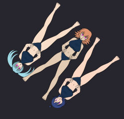  bakugan blue_hair doll dollification empty_eyes expressionless fabia_sheen femsub katsiika large_breasts long_hair mira_clay orange_hair runo_misaki short_hair swimsuit 
