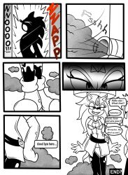 blue-zoner breasts chaoscroc_(character) cleavage comic corruption feminization femsub furry greyscale latex maledom malesub sonic_the_hedgehog sonic_the_hedgehog_(series) tech_control text transformation transgender