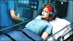 3d absurdres bed belt closed_eyes doctor electricity femsub happy_trance headband headphones hypnotic_audio hypnotic_screen jessica_cannon mind_break red_hair sin_episodes sleep_command sleeping source_filmmaker tagme tech_control unhappy_trance xxxgingeslut357xxx