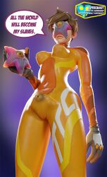 3d blender bodysuit brown_hair overwatch parasite starro supercasket text tracer