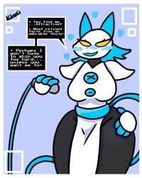  blush cat_girl deltarune female_only femsub furry kilroylucy18 tail tasque_manager whip wide_hips yellow_eyes 