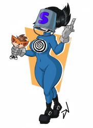 bucket_helmet crash_bandicoot_(series) latex nina_cortex spongebob_squarepants_(series) tech_control