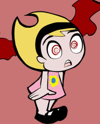 blonde_hair femsub mandy_(the_grim_adventures_of_billy_and_mandy) open_mouth short_hair solecaptivator solo spiral_eyes symbol_in_eyes the_grim_adventures_of_billy_and_mandy