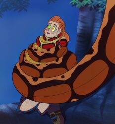 aloy_(horizon_zero_dawn) braid coils geekgirl8 horizon_zero_dawn jungle kaa_eyes kenneth_(geekgirl8) necklace orange_eyes original smile tail