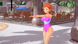  3d ben_10 empty_eyes expressionless femsub gwen_tennyson hypnotized_walking orange_hair short_hair swimsuit takazumishan zombie_walk 