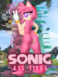  absurdres amy_rose bottomless breasts exkaizuhan female_only femsub furry hedgehog_girl nude sonic_the_hedgehog_(series) spiral_eyes symbol_in_eyes text topless 