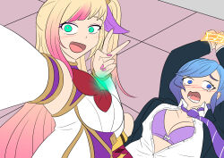 alternate_costume alternate_hair_color aura betrayal blonde_hair blue_eyes blue_hair blush bondage bra brown_hair cleavage comic crystal dialogue embarrassed english_text eyeshadow femsub glowing green_eyes hair_ribbon happy_trance heterochromia hypnotized_dom league_of_legends long_hair looking_at_viewer magical_girl makeup maledom multicolored_hair nail_polish open_clothes open_mouth open_shirt orianna_(league_of_legends) pink_hair possession red_eyes restrained ribbon ruination seraphine_(league_of_legends) smile tears text tie tongue tongue_out underwear v vel viego_(league_of_legends)