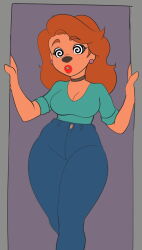 a_goofy_movie breasts brown_hair disney dog_girl dragonboy618_(manipper) earrings female_only femsub furry goof_troop jewelry large_breasts large_hips large_lips lipstick long_hair makeup manip red_lipstick roxanne_(goof_troop) shykactus spiral_eyes symbol_in_eyes