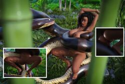  3d anal arms_above_head ass bare_legs barefoot bestiality black_hair bottomless breasts coils comic disney double_penetration double_penis erect_nipples feet femsub fowgli_(lompich) happy_trance huge_breasts hypnotic_eyes kaa kaa_eyes large_breasts legs lompich long_hair maledom non-human_penis nude open_mouth original penis sex snake snake_penis spread_legs the_jungle_book topless vaginal 