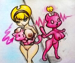  aged_up blonde_hair bottomless breasts bunnyshake cat cat_girl discolored_nipples furry head_in_breasts large_breasts mandy_(the_grim_adventures_of_billy_and_mandy) nude possession short_hair the_grim_adventures_of_billy_and_mandy topless traditional whitewash_eyes 