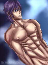  abs animated animated_gif chrom_(fire_emblem_awakening) coils dazed disney fire_emblem fire_emblem_awakening happy_trance jdashe kaa kaa_eyes male_only malesub muscle_boy nintendo nipples open_mouth purple_hair short_hair snake the_jungle_book topless 