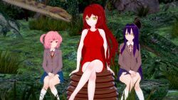  3d absurdres breasts clothed crossed_legs crossover disney doki_doki_literature_club femsub friday_night_funkin' girlfriend_(friday_night_funkin') happy_trance harem jungle kaa long_hair maledom multiple_girls multiple_subs natsuki_(doki_doki_literature_club) outdoors pink_hair purple_hair shadow1333 short_hair sitting snake the_jungle_book yuri_(doki_doki_literature_club) 