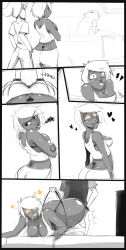  absurdres ass breasts comic dark_skin darkhatboy drool empty_eyes femsub glowing glowing_eyes happy_trance large_breasts maledom original sex sketch smile tongue tongue_out underwear 