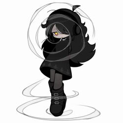  animated animated_gif black_hair glowing_eyes headphones hypnosync kaa_eyes long_hair messy_hair seiro smoke smoking tagme 