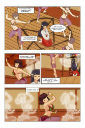 dancing ghost harem_outfit multiple_girls multiple_subs sakura_(urusei_yatsura) shinobu_miyaki unaware urusei_yatsura wadevezecha