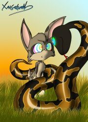 bunny_girl expressionless femsub furry hypnotic_eyes snake spiral_eyes symbol_in_eyes xaigatomon