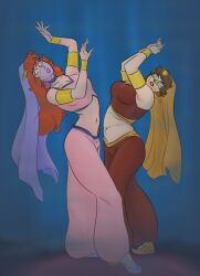 awmbh dancing daphne_blake female_only femsub harem_outfit midriff multiple_girls multiple_subs red_hair scooby-doo_(series) tagme velma_dinkley